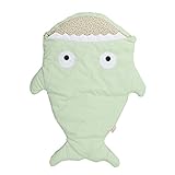 子供用　寝袋　シュラフ　ブランケット　お昼寝布団　ベビー/赤ちゃん対応　やさしい肌触り　サメの形　暖かい　キッズシェラフ　毛布　かわいい　出産祝い (グリーン)