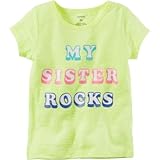 Carter's(カーターズ) ネオンマイシスターロックスグリッターグラフィックティ イエロー トップス半袖Tシャツ 18ヶ月【並行輸入】