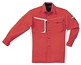 KR:25598 長袖制電シャツ (男女兼用 ストレッチ)(LL 69: レンガ×シルバー)