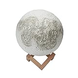 3d印刷Moonランプ、5.1インチUSB充電式3色調光機能付きタッチコントロール夜ライト、ホームデコレーション