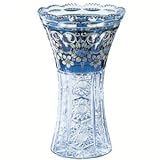 ボヘミアガラス　ブルーラスターローズ　花瓶　25cm　（80029/87998/10）
