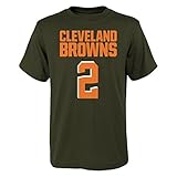 NFL Johnny Manziel # 2ユースBoys 8 – 20名&番号半袖Tee ブラウン