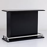 スタイリッシュな空間◆光沢のある天板 収納バーカウンターテーブル(カウンターコーナー型) ブラック色