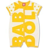 BABYDOLL（ベビードール） BIGロゴ星柄半袖ロンパース 子供服 ベビー 70cm マスタード