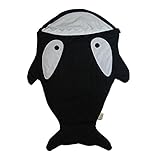 スリーピングバッグ ベビー サメの寝袋 新生児着 ぐるみ ベビー布団 寝袋 赤ちゃん 寝冷え防止 魚 寒さ対策 可愛いサメ (ブラック)