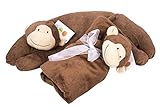 Maven Gifts: Brown Monkey Baby Blanket and Curved Pillow by Maven Gifts [並行輸入品]