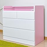 チェスト タンス 幅80 3段 完成品 木製 ツートンカラー ローチェスト 収納家具 AYU-3-323 (ピンク)