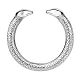 Yemaxコックリング ペニスリング 金属 304ステンレス製蛇頭型の開口設計cock ring アダルトグッズ 男性用 ペニスリングsex toys男性for menペニス リング φ21mmグランスリング防水ペ二スリング温冷プレイ-銀色