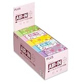 プラス 消しゴム エアイン 絵柄付き フローラル 5色入 (ブルー系 ピンク系 グリーン系 イエロー系 パープル系) 各4個 20個セット