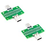 PENGLIN 2個 USB 3.1 TYPE-C PCB テストソケットテストボード， 2.54mm USB-C コネクタ オス-メス DIY用 実装済みUSBモジュール