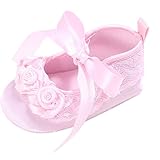 ベビー可愛いプリンセスシューズ 　綺麗な蝶結びフォーマル靴　女児王女靴　花付き　赤ちゃん　ガールズ　結婚式　誕生日　柔らかい底　綿布　ピンク　12cm　6-12ヶ月に対応　秋春夏