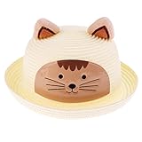 D DOLITY 全３色　赤ちゃん　帽子　キャップ　ハット　ストロー　ビーチ　春　　 - 白, 説明したように