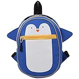 Zeroireベビー リュック 子供用 ハーネス リュック 誕生日 出産祝い 迷子ひも 迷子防止 幼児用 リード (ペンギン-ブルー)