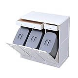 JKプラン 分別ダストボックス　3列 ホワイト ZFC-0057-WH