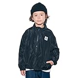 [ever closet] ウィンドブレーカー キッズ 子供 女の子 男の子 秋冬 ジャンパー 120 ブラック 前開き 軽量 撥水 上着 アウター フードなし 秋服 冬服 通園 通学 子供服 キッズ服 エバークローゼット
