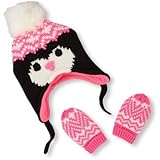 THE CHILDREN'S PLACE(ザ・チルドレンズプレイス) フェアアイル ペンギン ハット&ミトン セット ブラック 小物 0～6ヶ月【並行輸入】