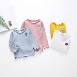 長袖シャツ　女の子　ガールズ 子供服　ベビー服　春秋服　柔らか　chic　黄色　素敵　無地　肌着　9－48ヶ月　韓国　お嬢様　可愛い　普段着　赤ちゃん 新生児 幼児 出産祝い