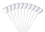 ミニバルーン スティック付き ハート 10本セット ホワイト 【バルーン6cm 全長30cm】
