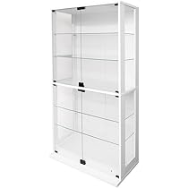 ☆【幅80cm×奥行28cm】 コレクションケース　ホワイト セット品] コレクションケース DIO 側面ガラスタイプ ワイド ハイ