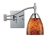 Elk 10151/1PC-ES Celina 1-Light Swing arm Sconce In Polished Chrome with Espresso Glass [並行輸入品]