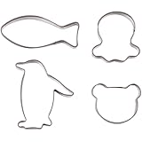 パール金属 ラフィネ ステンレス製 クッキー 抜き型 4個 セット さかな・たこ・ペンギン・ベアー D-6150