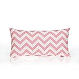 Sweet Potato Swizzle Chevron Rectangle Pillow, Pink/White by Sweet Potatoes