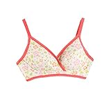 Cozy Maker（C&M）マタニティブラジャー ハーフトップ ノンワイヤー 授乳 ブラ 前開き 出産準備品 授乳便利 産前産後兼用 大きいサイズ (L, 花柄)