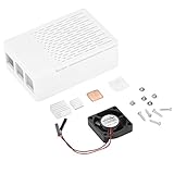 Akozon　ホワイトABSエンクロージャ保護ケースカバー+冷却ファン+ラズベリーパイ3Bのヒートシンク