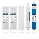 APPLED MEMBRANES 逆浸透膜とフィルター交換 50 GPD 膜 プレ&ポストフィルター付き ROフィルターセットと膜 5段階水ろ過システム用