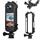 YunB Insta360 X4用 カメラビデオケージ 拡張フレーム X4保護ブラケット 1/4のネジ穴 ABS製 超軽量 映画撮影 VLOG ビデオ用 三脚やLED補助ライト/外付けマイク装着可能