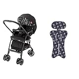 【セット買い】 アップリカ ベビーカー ラクーナAD ヒューゴブラック + さらっとマット マリンアンカーNV 純正リバーシブルタイプ