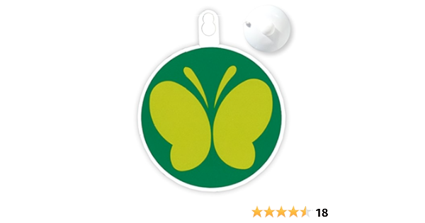 Amazon Co Jp Amuz 聴覚障害者標識 蝶マーク 反射タイプ 吸盤 1枚 Kd 11 産業 研究開発用品