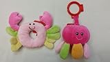 Ocean Friends Baby Crab Ring Rattle and赤ちゃんオクトパスRattle Stroller Toy Car SeatおもちゃTake Alongおもちゃ – 2 p
