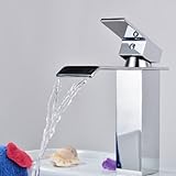 Oukuソリッド真鍮Widespreadバスルームバスタブ蛇口クロームWaterfallバスシャワー洗面容器シンク衛生器具 S022179600002##wh=