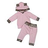 Tovadoo 子供服 ベビー服 女の子 パーカー＋ズボン セットアップ 長袖 秋冬 ヒョウ柄 ヒョウの耳 可愛い ファッション パーティー 旅行 保育園