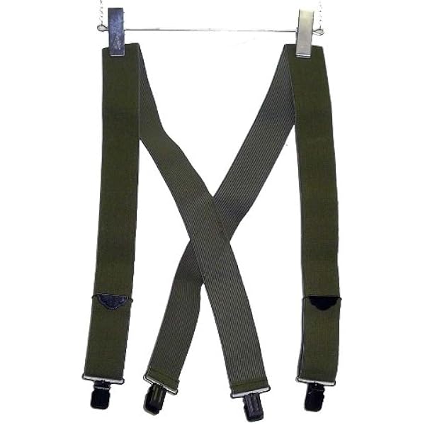  THURSTON サスペンダー　カーキ アルバートサーストン サスペンダー ELASTIC カーキ レッド