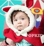 ニット帽子 ベビー帽子 マントの様子 かっこいい 3色 5点レッド 【5点】