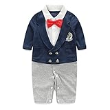 SF キッズカバーオール ベビーフォーマル 長袖 春秋着 制服　赤ちゃんセレモニーロンパース 男の子 出産祝い 着物 新生児 子供服 (59cm, 紺色徽章柄)