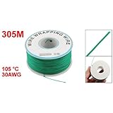 DealMuxグリーン柔軟0.25ミリメートルDiaの銅線30AWGラッピングラップ1000Ft