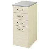 山善(YAMAZEN) キッチンストッカー(天板ステンレスタイプ) スリムタイプ 幅35 2Lペットボトル対応 ホワイトウォッシュ FSST-9035(WW)