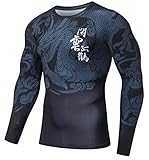 [Cody Lundin] メンズスポーツウェア 長袖 tシャツ 3dプリント プリント タイト tシャツ 筋トレ トレーニング シャツ ストレッチ 加圧 吸汗速乾 コンプレッションウェア (Style A, XL)