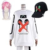 [にこにこ屋] ヒプノシスマイク Division Rap Battle DRB ヒプマイ ヨコハマ・ディビジョン 飴村乱数 easy R イージーアール RAMUDA AMEMURA 風 cosplay コスプレ衣装 帽子とウィッグ付け！ コスチューム 学園祭 クリスマス仮装 (L)