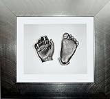 BabyRice 6 x 5-inch Anika-Baby Casting Kit with Brushed Pewter Effect 3D Box Display Frame (Metallic