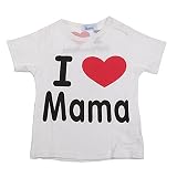 wenasiベビーユニセックス少年少女I Love Papa Mama Summer Top半袖Tシャツ US サイズ: S