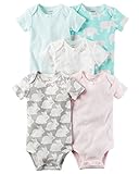 カーターズ Carter's 女の子用うさぎとゾウさんのマカロン物語半袖ボディスーツ5枚セット (9months(67-72cm)) [並行輸入品]
