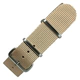 [time+] 20mm NATO G10 バリスティックナイロンストラップ 腕時計ベルト ミリタリーバンド ベージュ/ブラッシュド