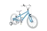Arcoba 子供用自転車 18インチ ブルー　幼児車 TEKTROブレーキ ホワイトパーツ ハイクオリティー子ども用自転車 補助輪付 子供 PRISM BLUE