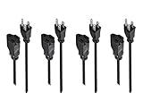 C&E 4 PCS 16AWG Power Extension Cord Cable Black 6 Feet CNE592275 [並行輸入品]