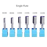 SHINA 高級なカーバイドバー 片面グルーブ バリ 円筒形 回転 File 1/4" 6mm SHK 10mm（頭の外径のサイズ）
