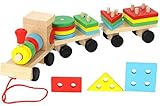 ADCRAS （アドクラス） おもちゃ 汽車 トレイン 木製 パズル 積み木 玩具 幼児 知育 教育 (Aタイプ)